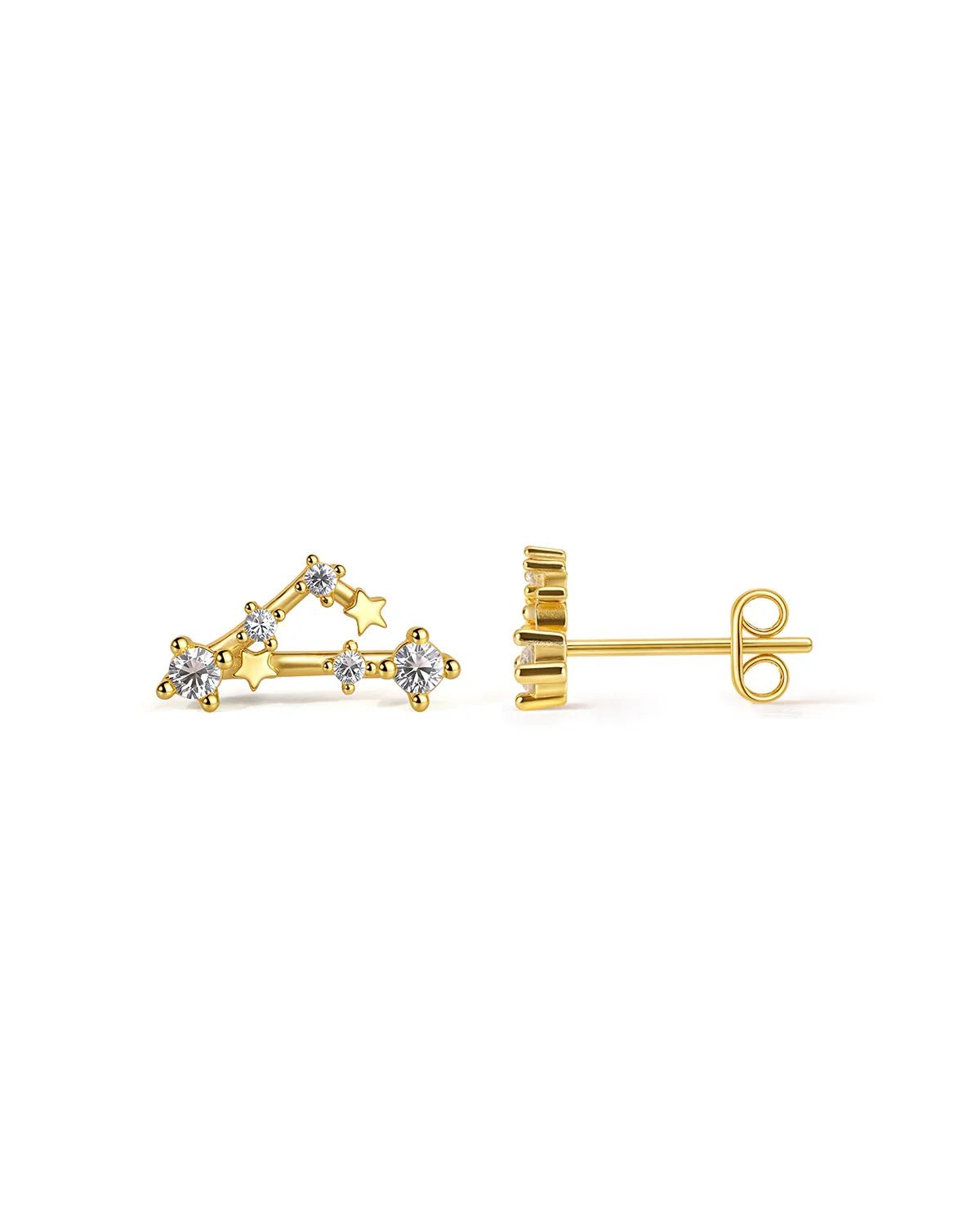 Zodiac Constellation Stud Earrings | 14K Gold Plated