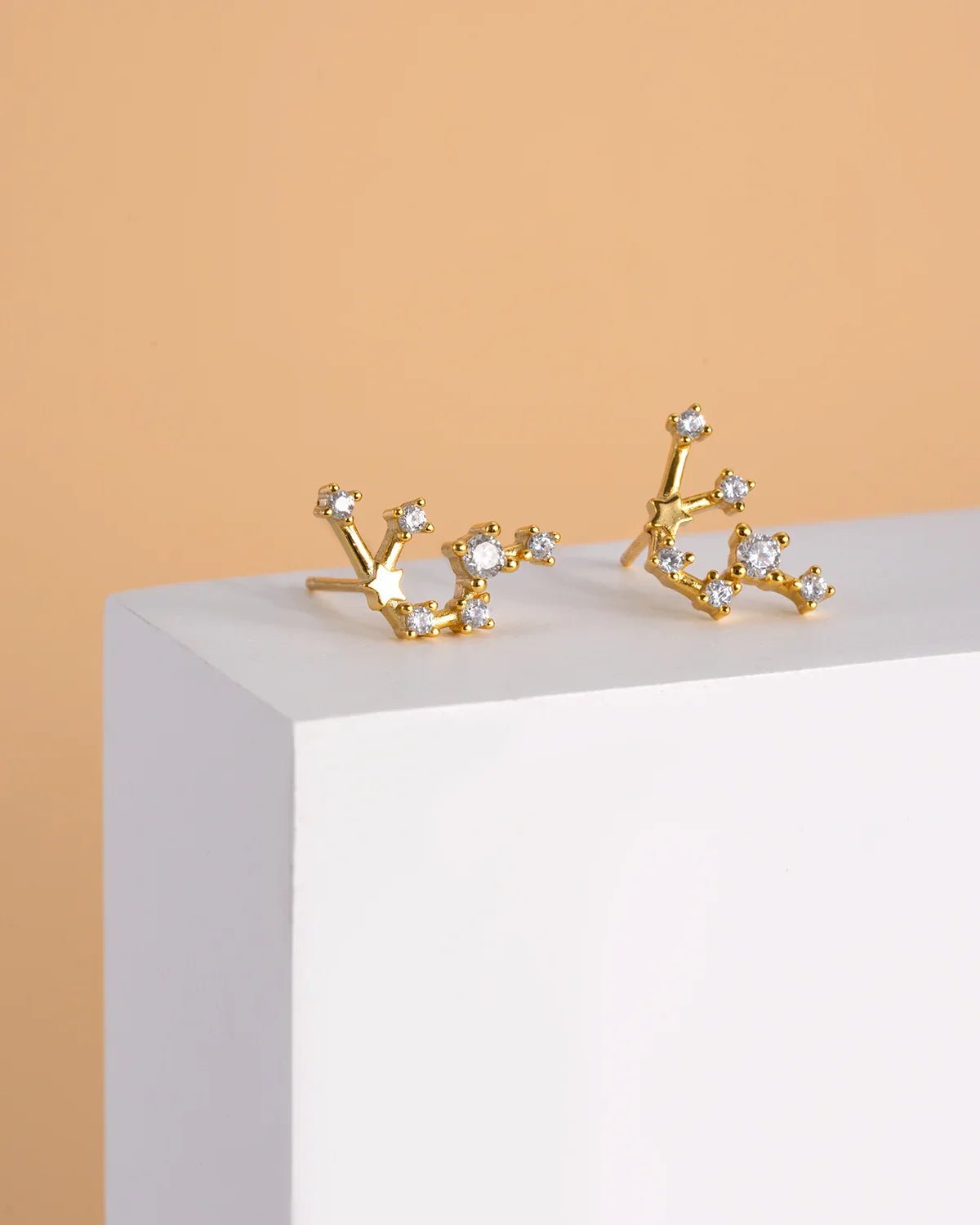 Zodiac Constellation Stud Earrings | 14K Gold Plated