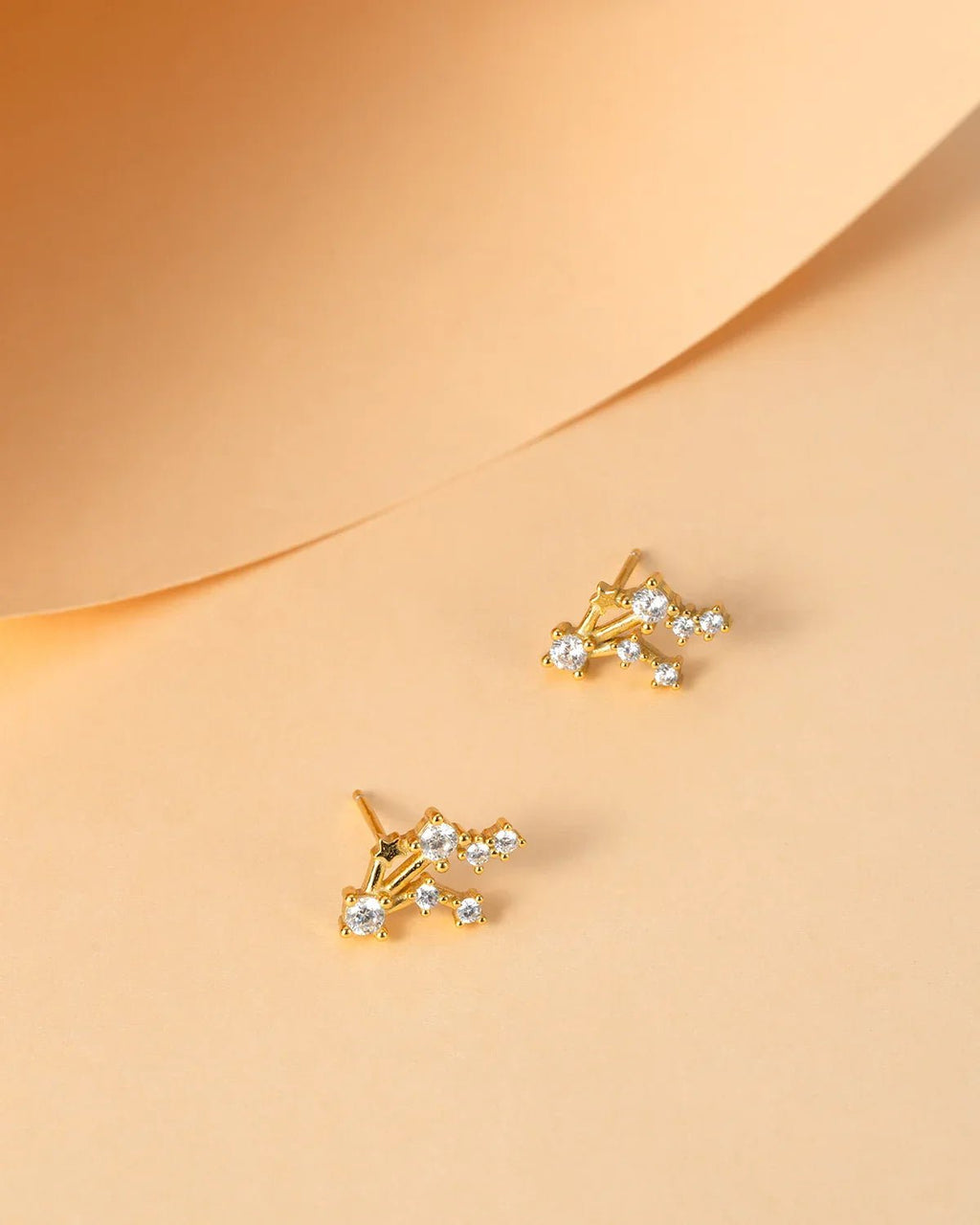 Zodiac Constellation Stud Earrings | 14K Gold Plated