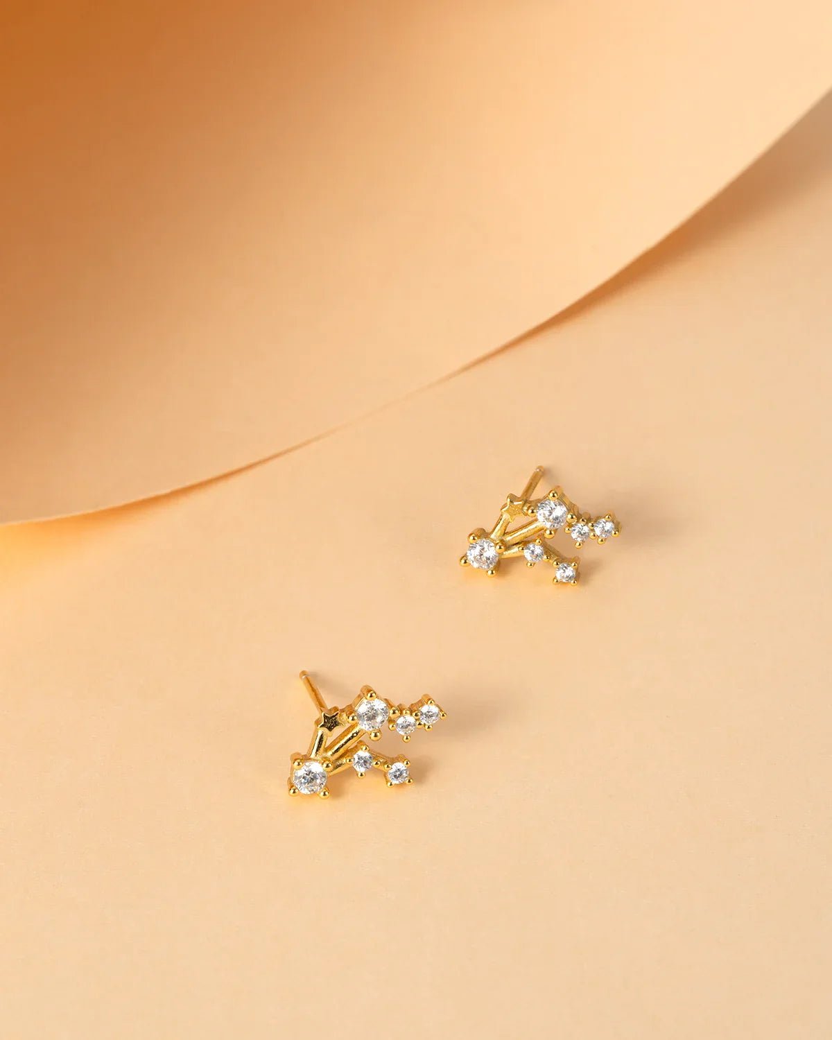 Zodiac Constellation Stud Earrings | 14K Gold Plated