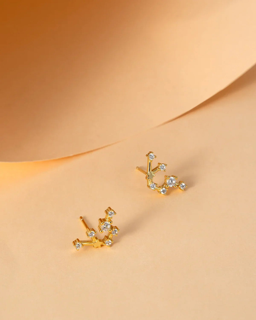 Zodiac Constellation Stud Earrings | 14K Gold Plated