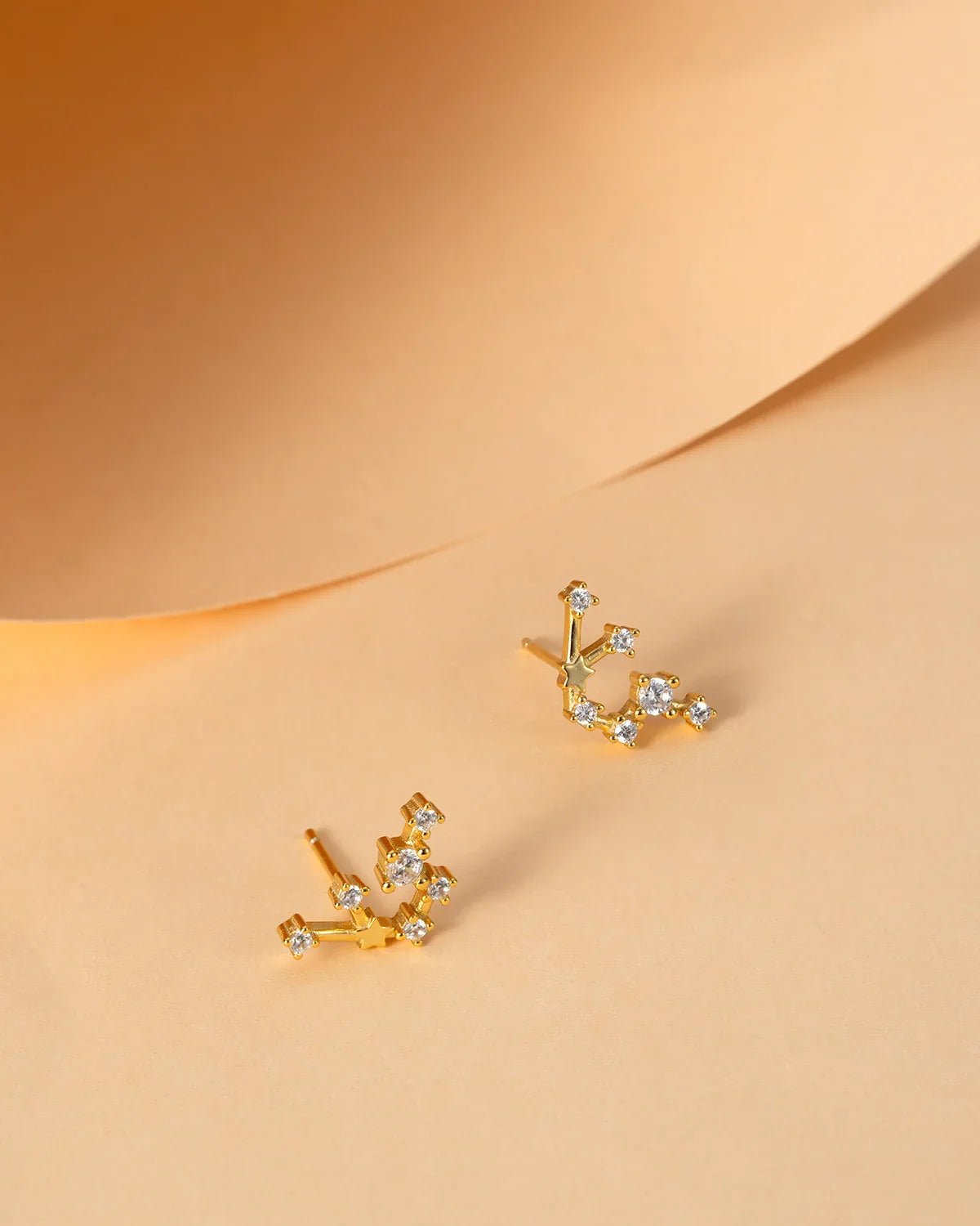 Zodiac Constellation Stud Earrings | 14K Gold Plated