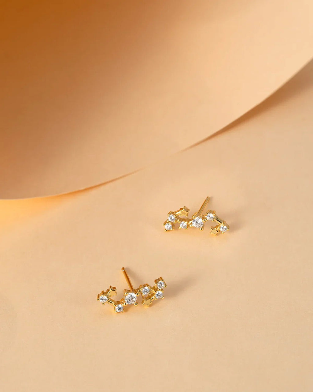Zodiac Constellation Stud Earrings | 14K Gold Plated