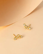 Zodiac Constellation Stud Earrings | 14K Gold Plated