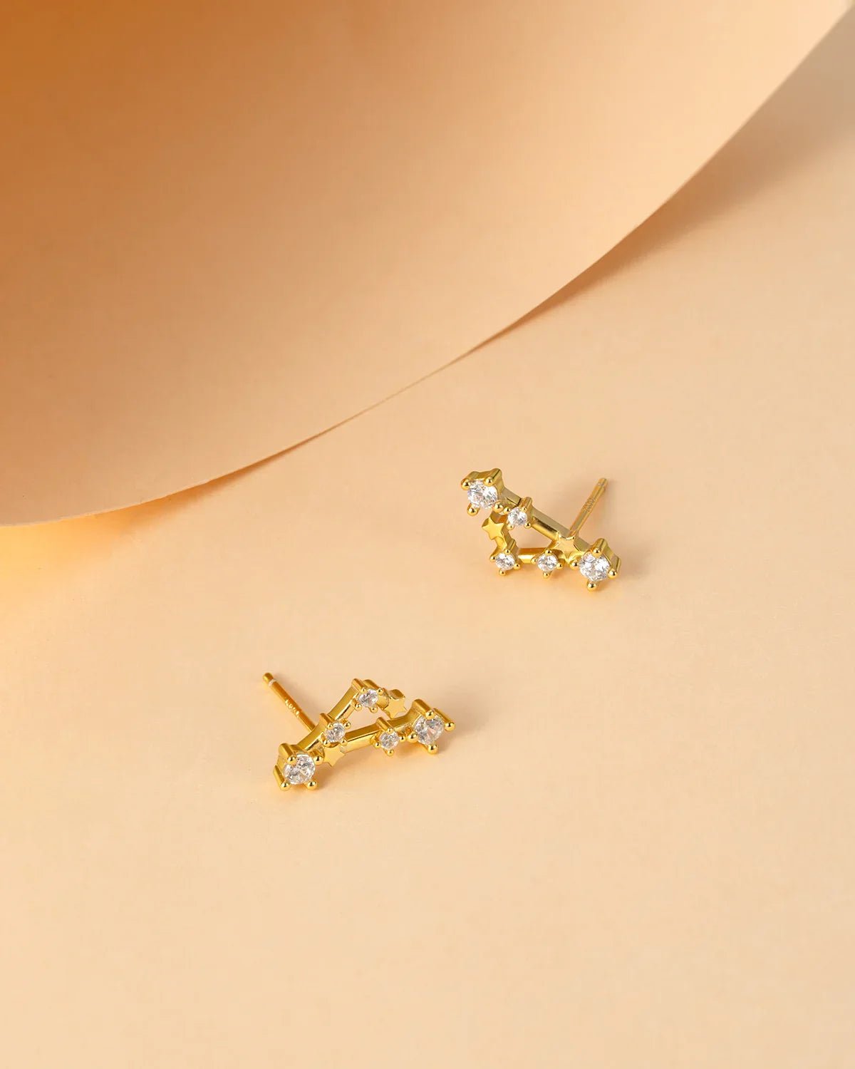 Zodiac Constellation Stud Earrings | 14K Gold Plated