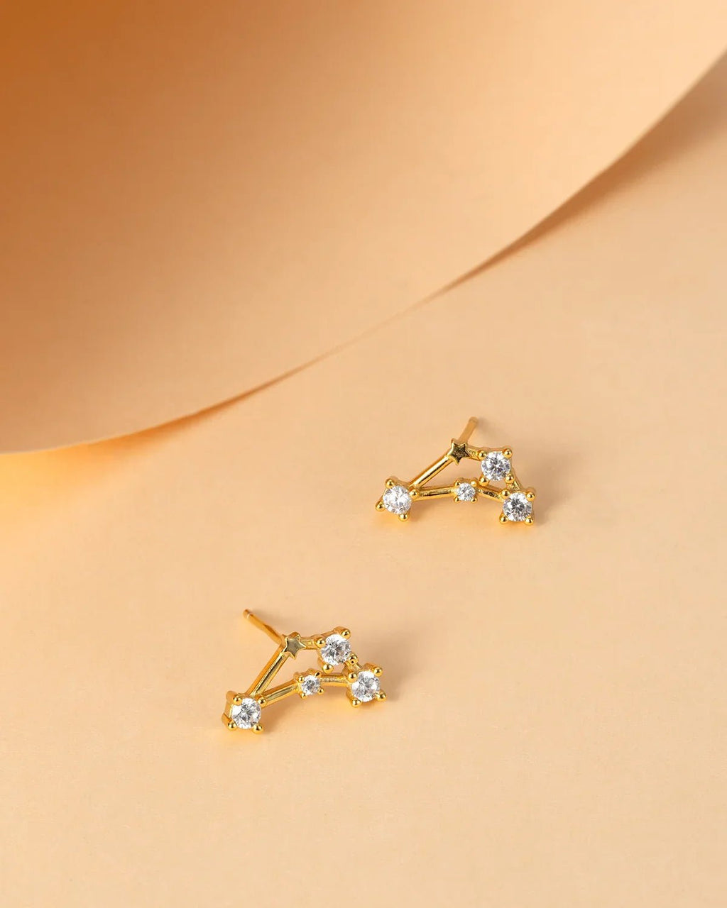 Zodiac Constellation Stud Earrings | 14K Gold Plated