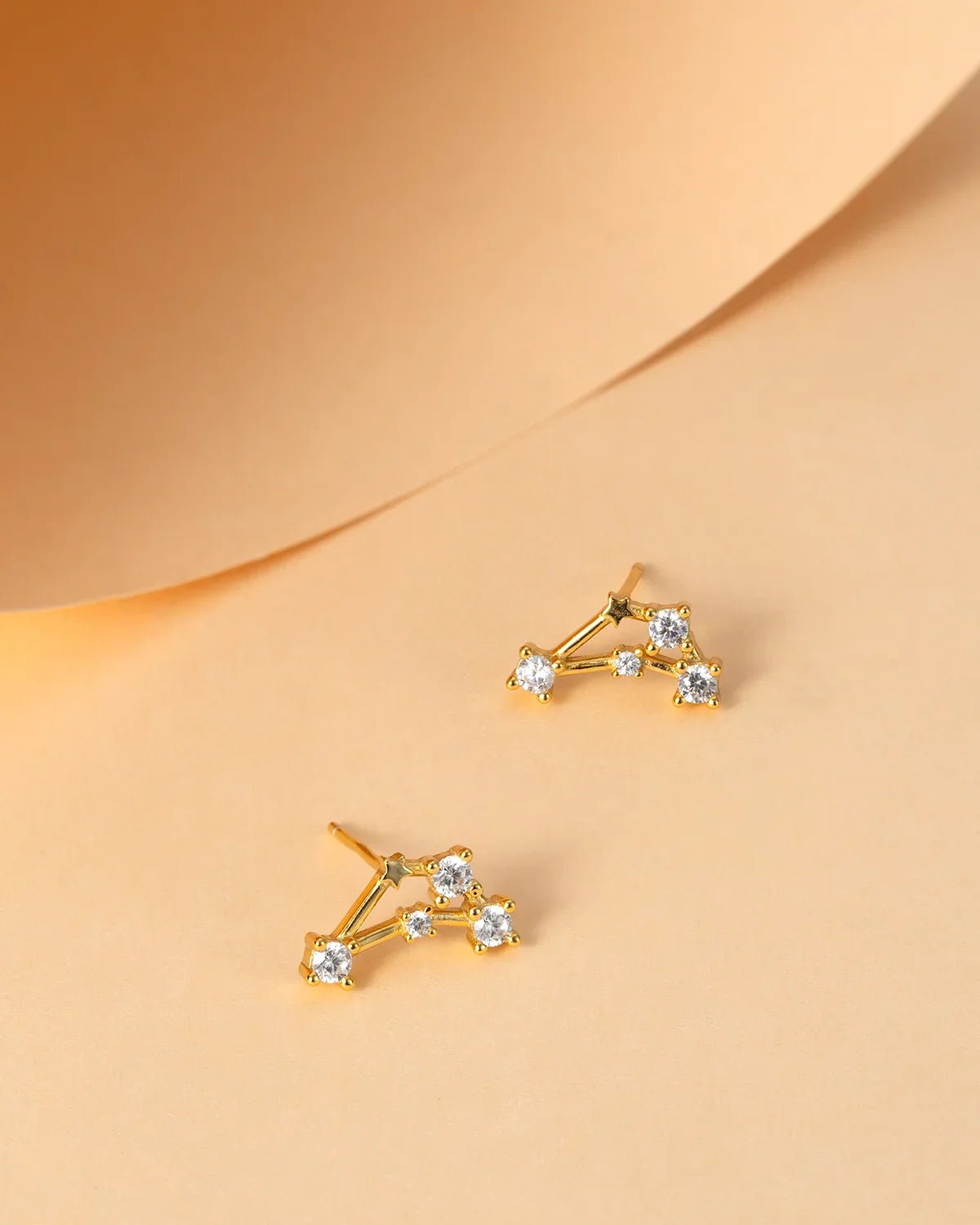 Zodiac Constellation Stud Earrings | 14K Gold Plated