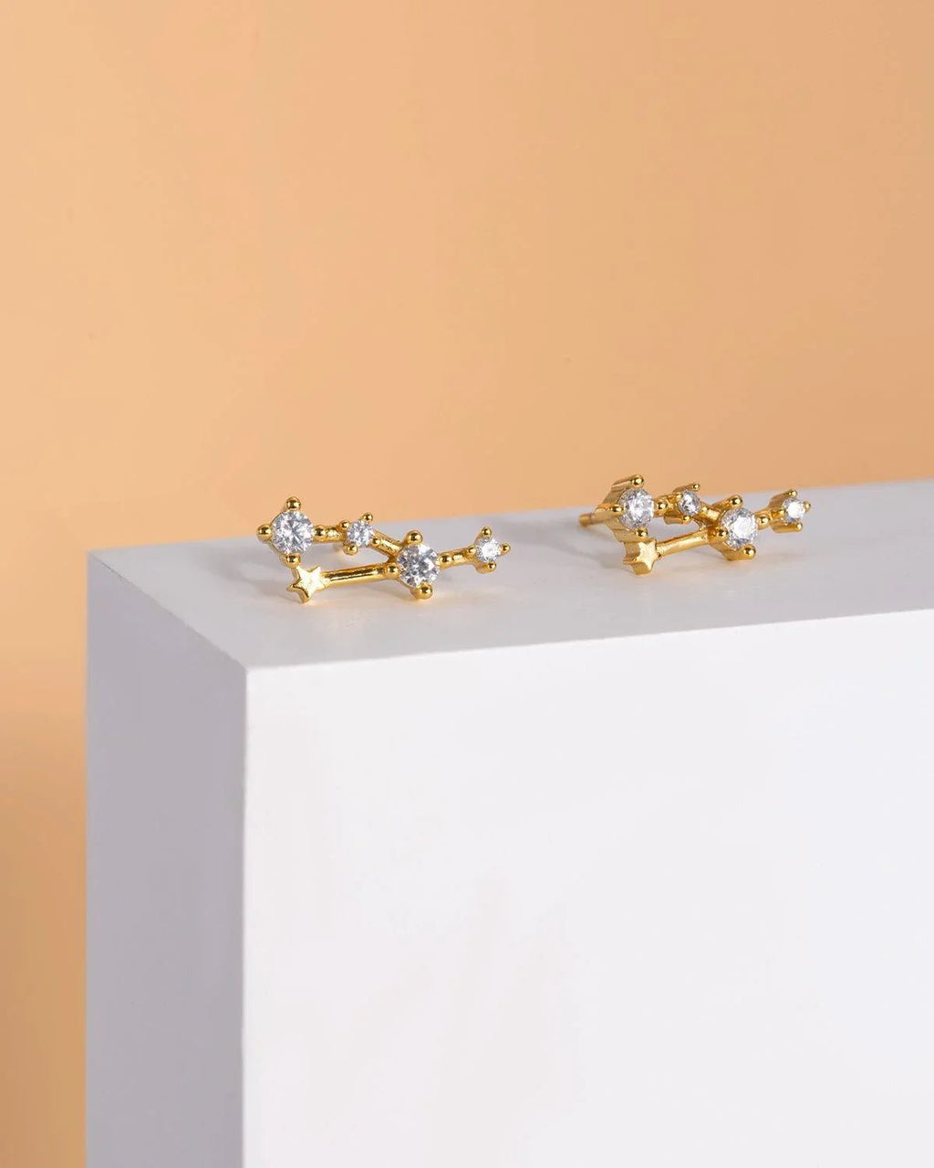Zodiac Constellation Stud Earrings | 14K Gold Plated