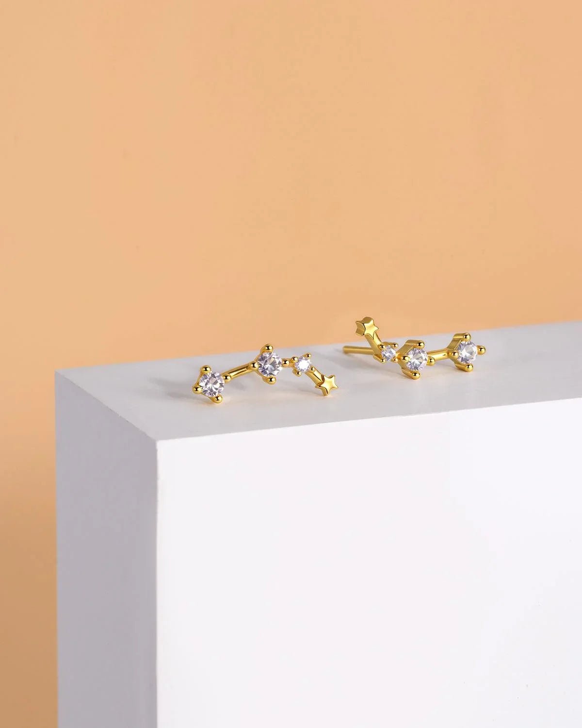 Zodiac Constellation Stud Earrings | 14K Gold Plated