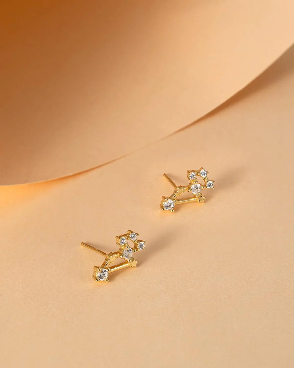 Zodiac Constellation Stud Earrings | 14K Gold Plated