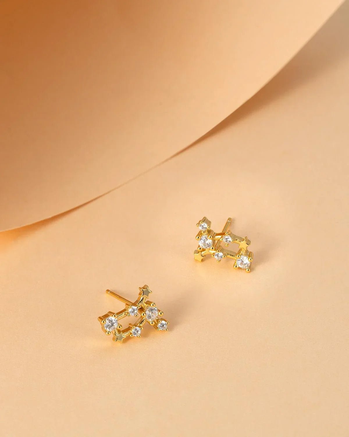 Zodiac Constellation Stud Earrings | 14K Gold Plated