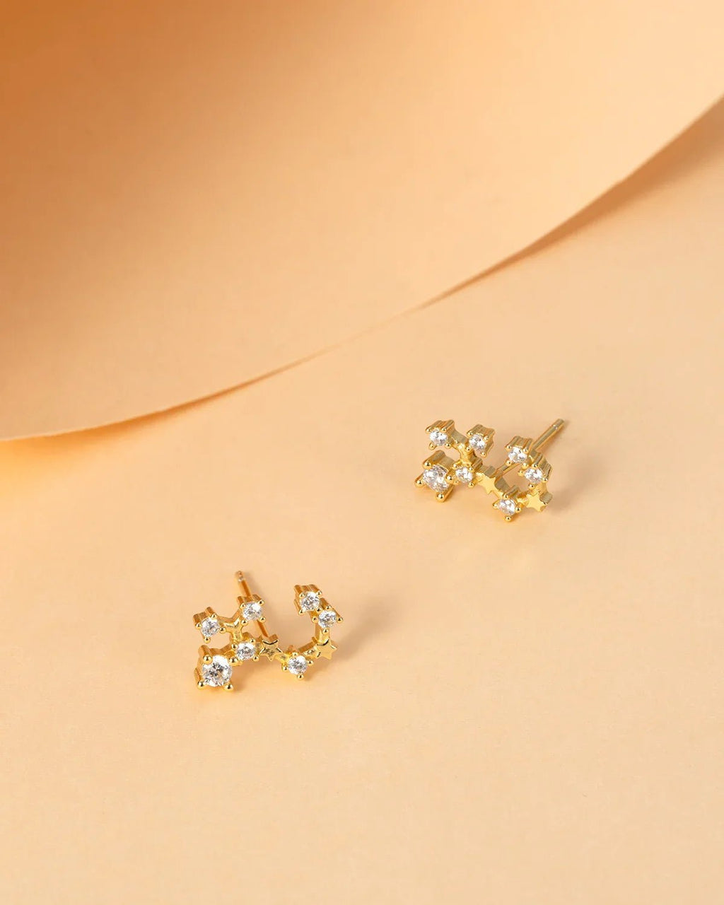 Zodiac Constellation Stud Earrings | 14K Gold Plated