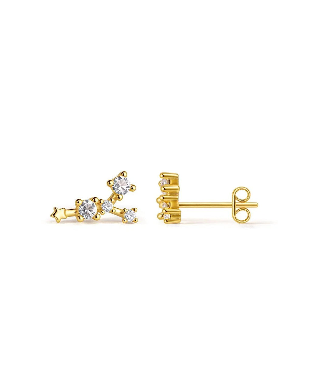 Zodiac Constellation Stud Earrings | 14K Gold Plated