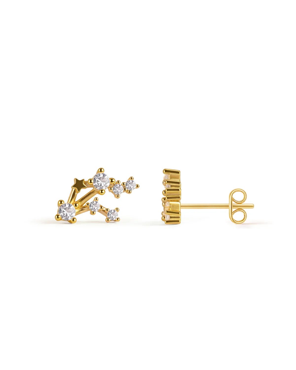 Zodiac Constellation Stud Earrings | 14K Gold Plated
