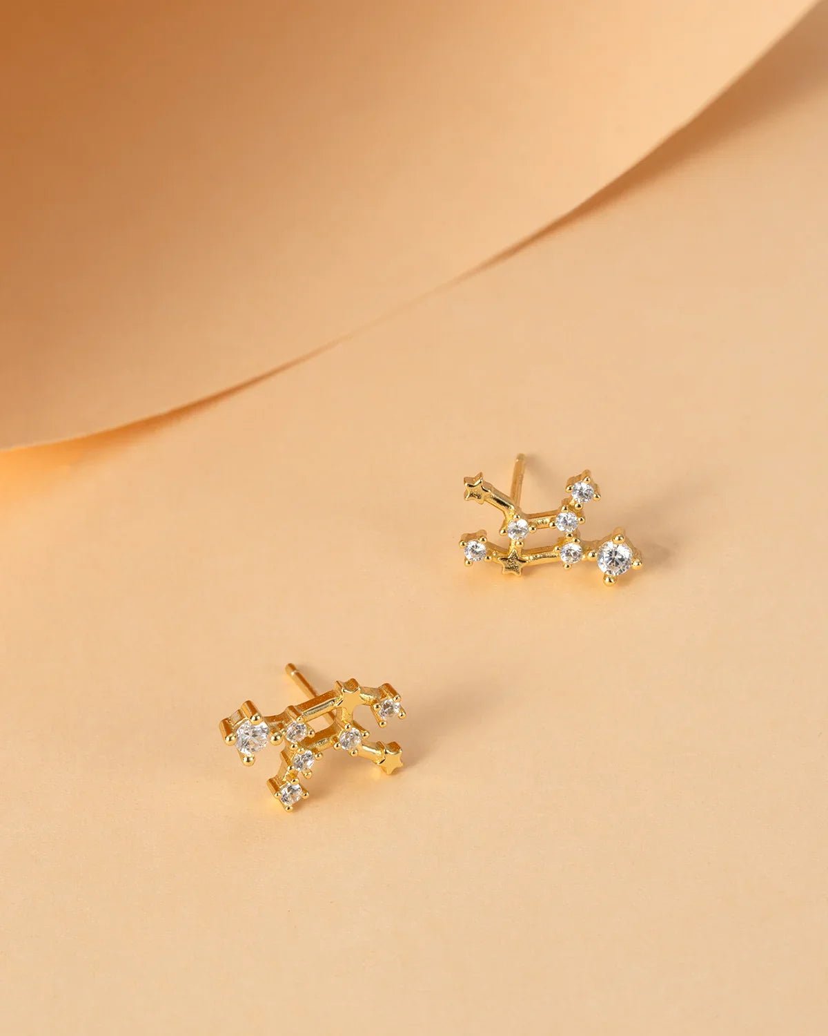 Zodiac Constellation Stud Earrings | 14K Gold Plated