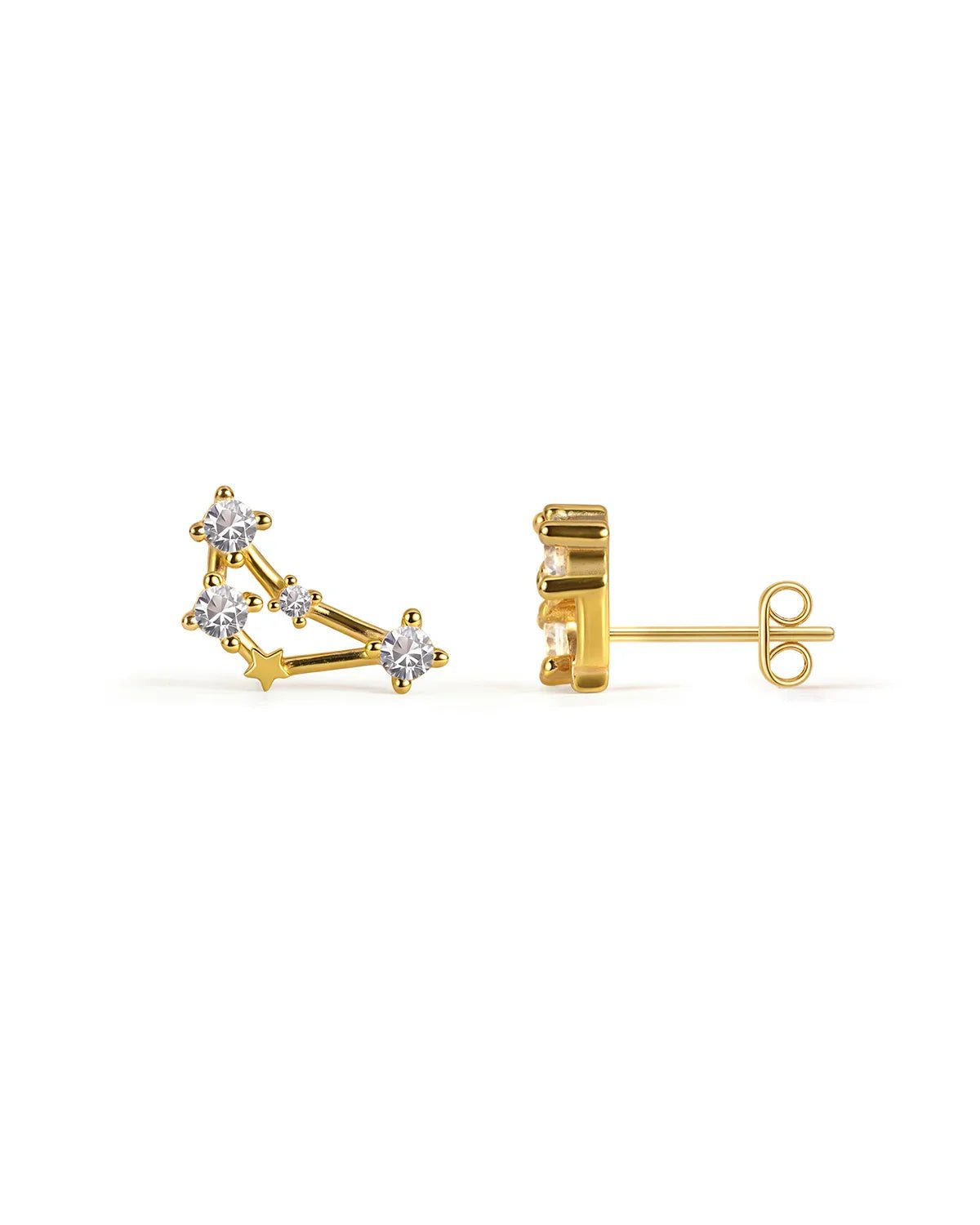Zodiac Constellation Stud Earrings | 14K Gold Plated
