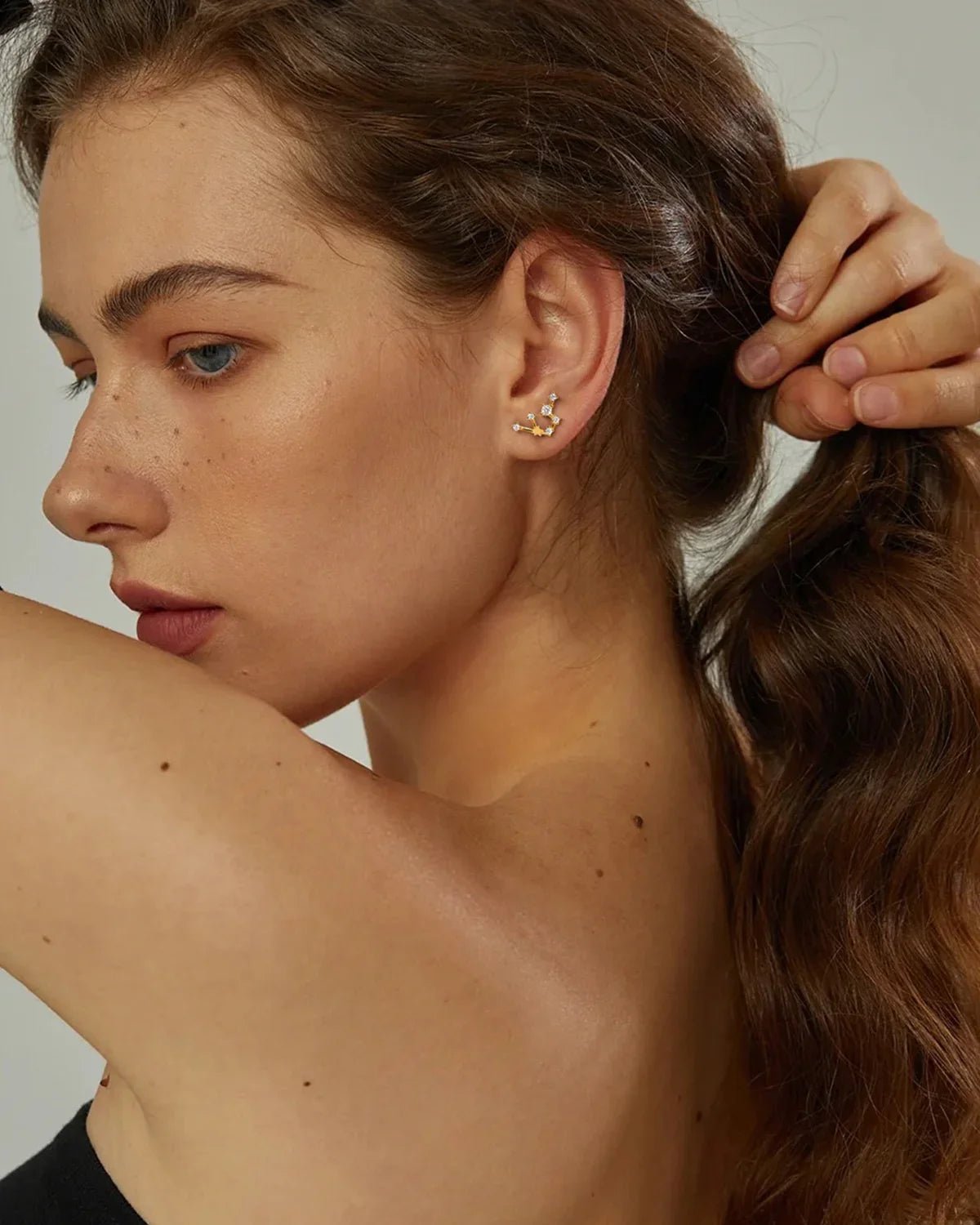 Zodiac Constellation Stud Earrings | 14K Gold Plated