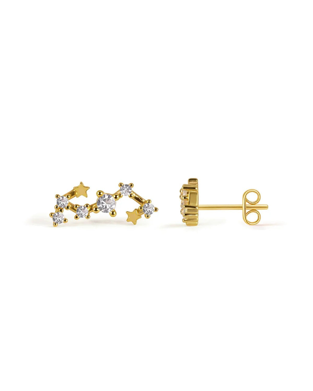 Zodiac Constellation Stud Earrings | 14K Gold Plated