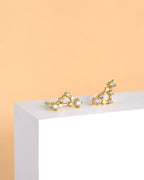Zodiac Constellation Stud Earrings | 14K Gold Plated