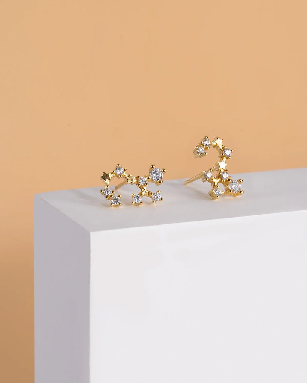 Zodiac Constellation Stud Earrings | 14K Gold Plated