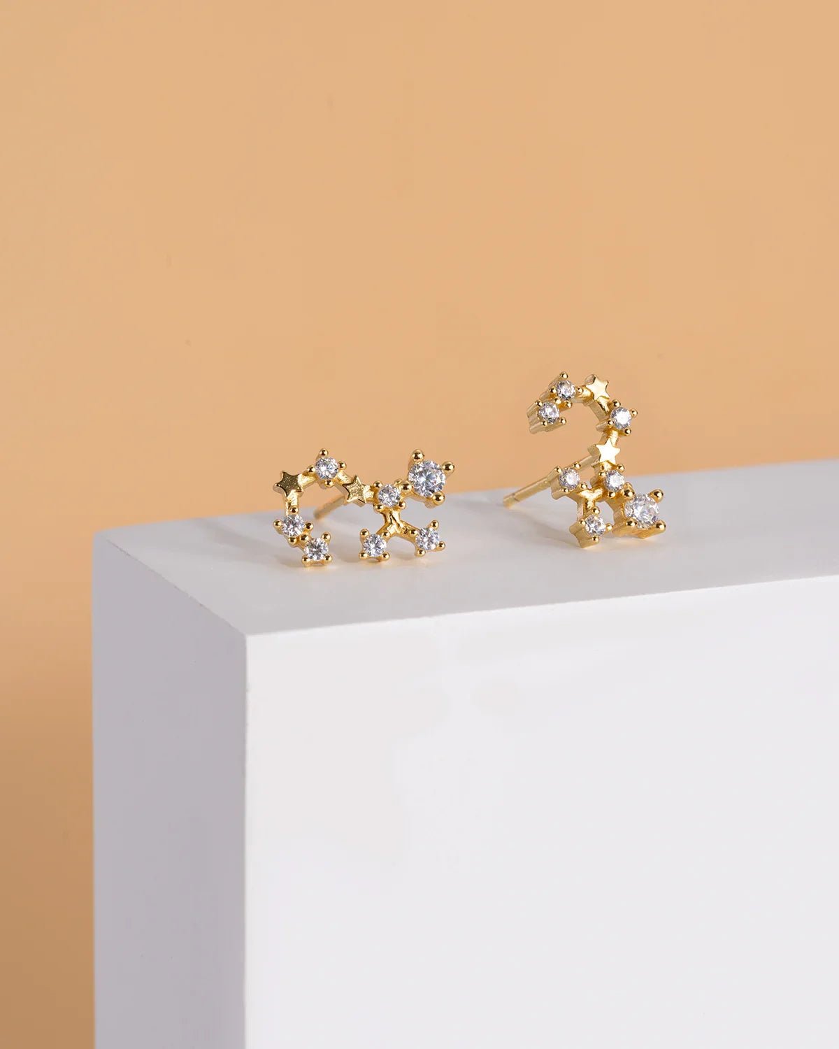 Zodiac Constellation Stud Earrings | 14K Gold Plated