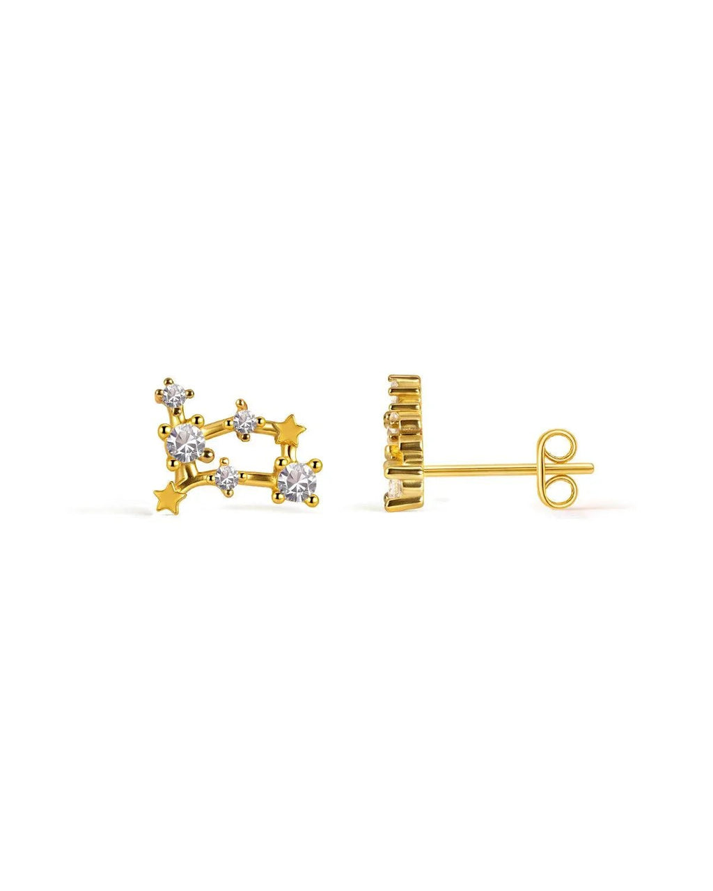 Zodiac Constellation Stud Earrings | 14K Gold Plated