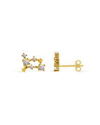 Zodiac Constellation Stud Earrings | 14K Gold Plated