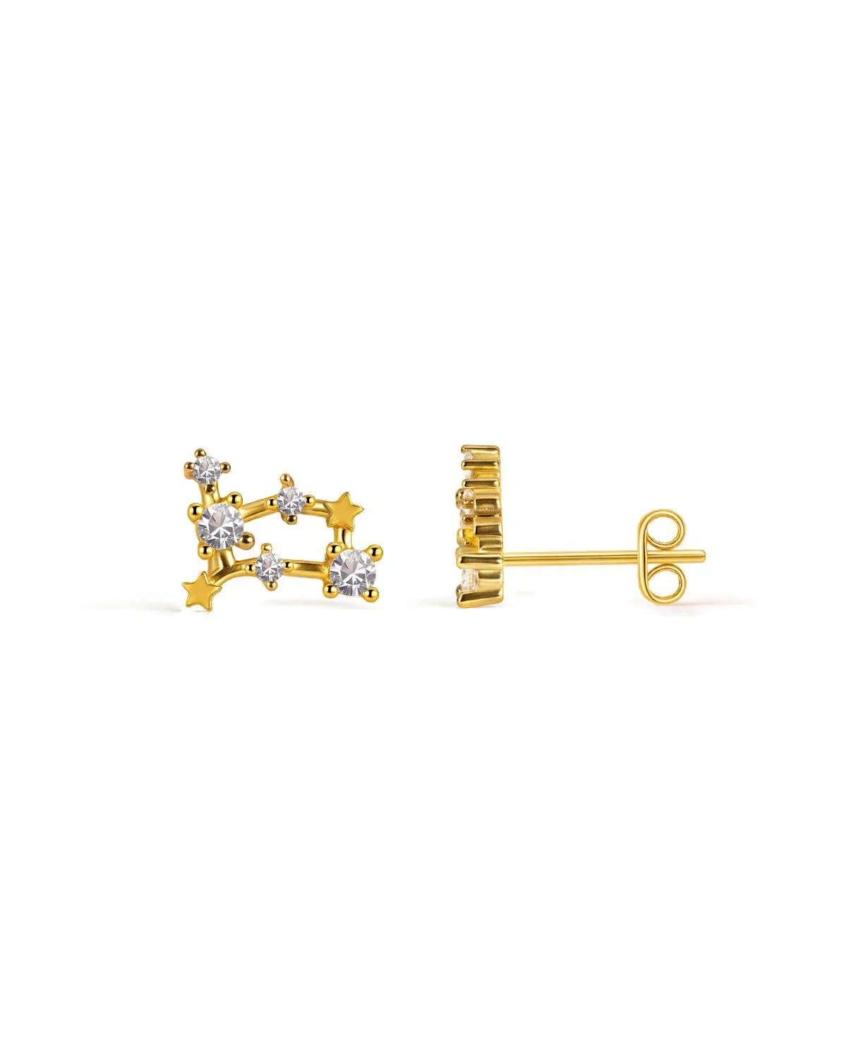 Zodiac Constellation Stud Earrings | 14K Gold Plated