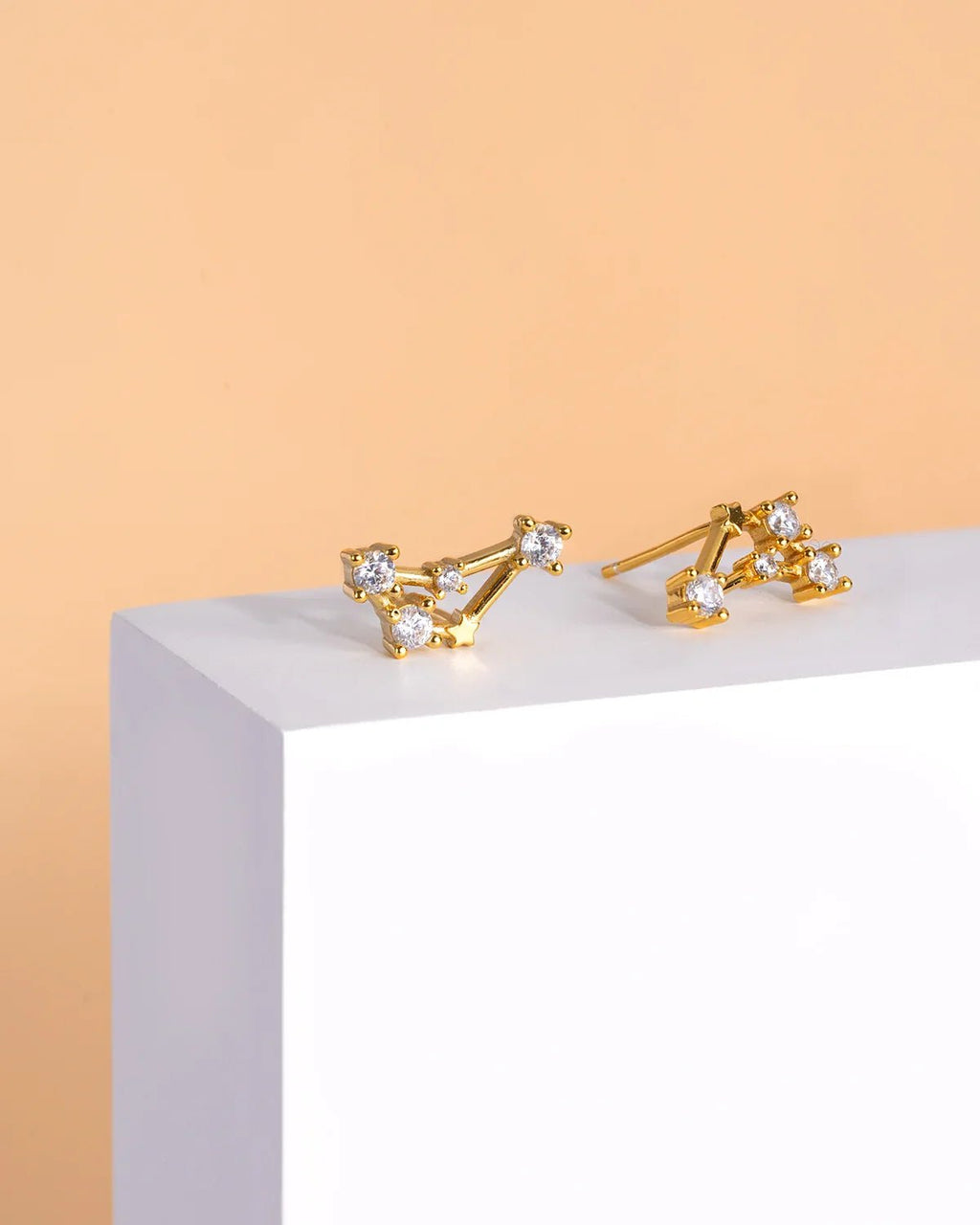 Zodiac Constellation Stud Earrings | 14K Gold Plated
