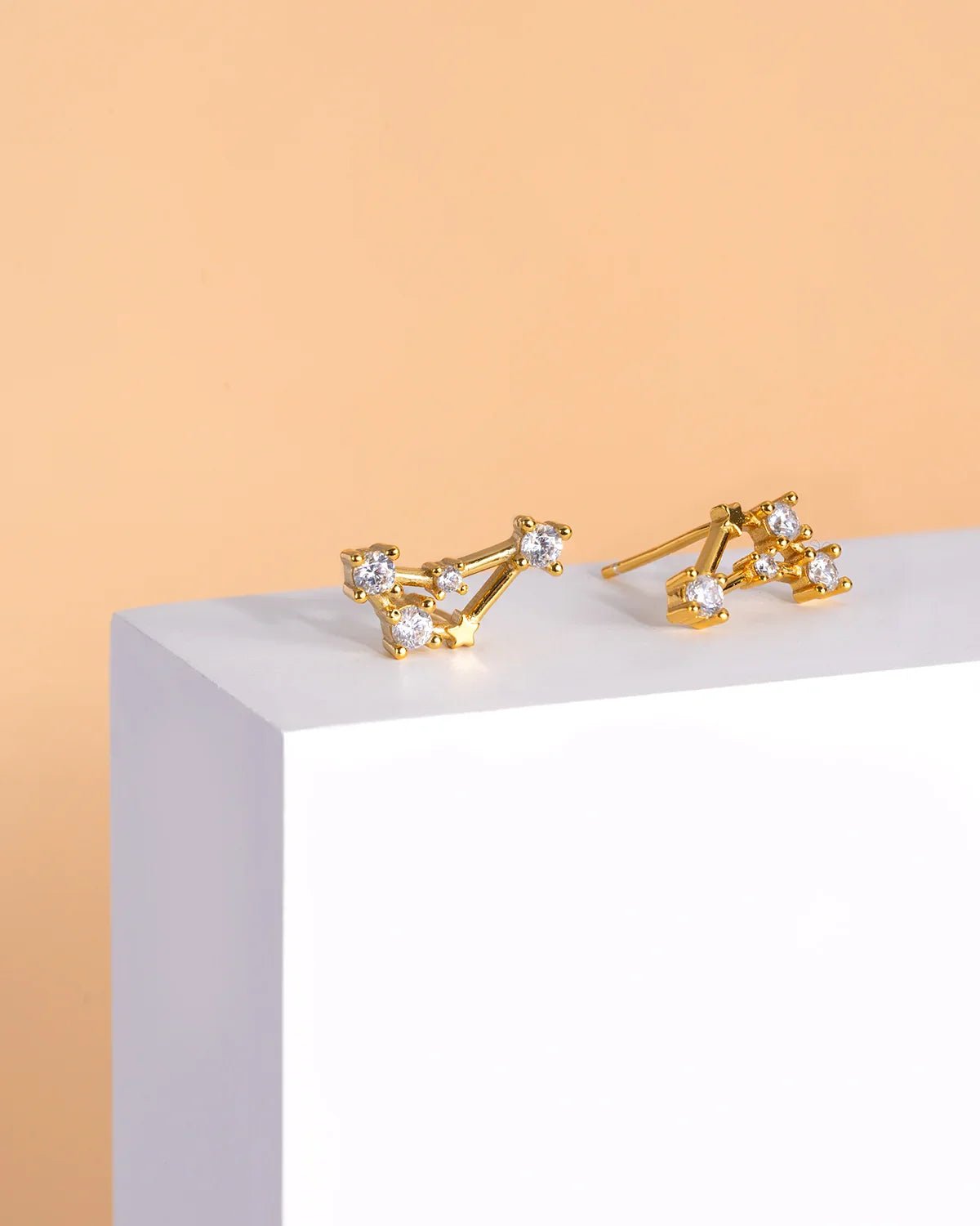 Zodiac Constellation Stud Earrings | 14K Gold Plated