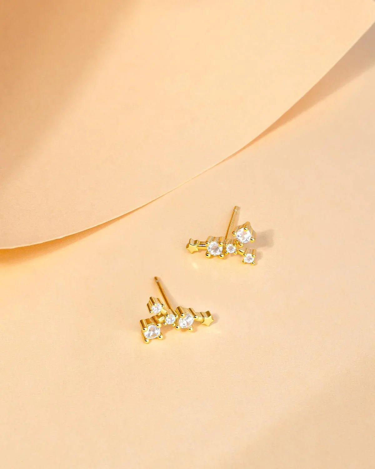 Zodiac Constellation Stud Earrings | 14K Gold Plated