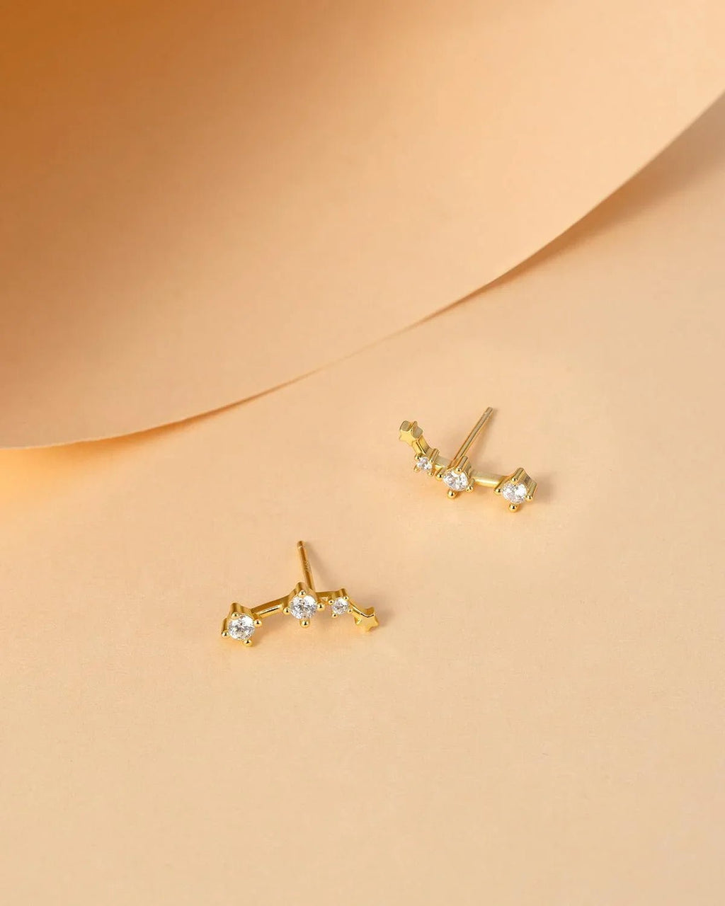 Zodiac Constellation Stud Earrings | 14K Gold Plated