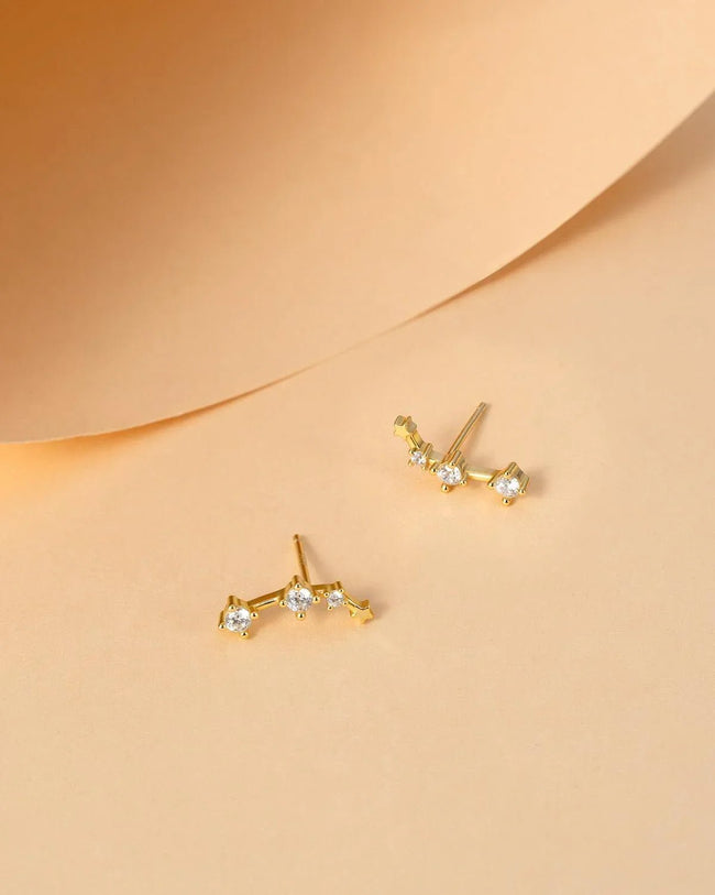 Zodiac Constellation Stud Earrings | 14K Gold Plated Main Image