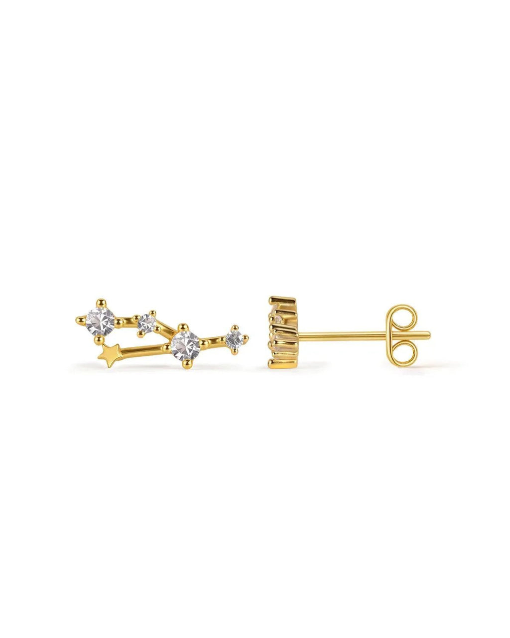 Zodiac Constellation Stud Earrings | 14K Gold Plated