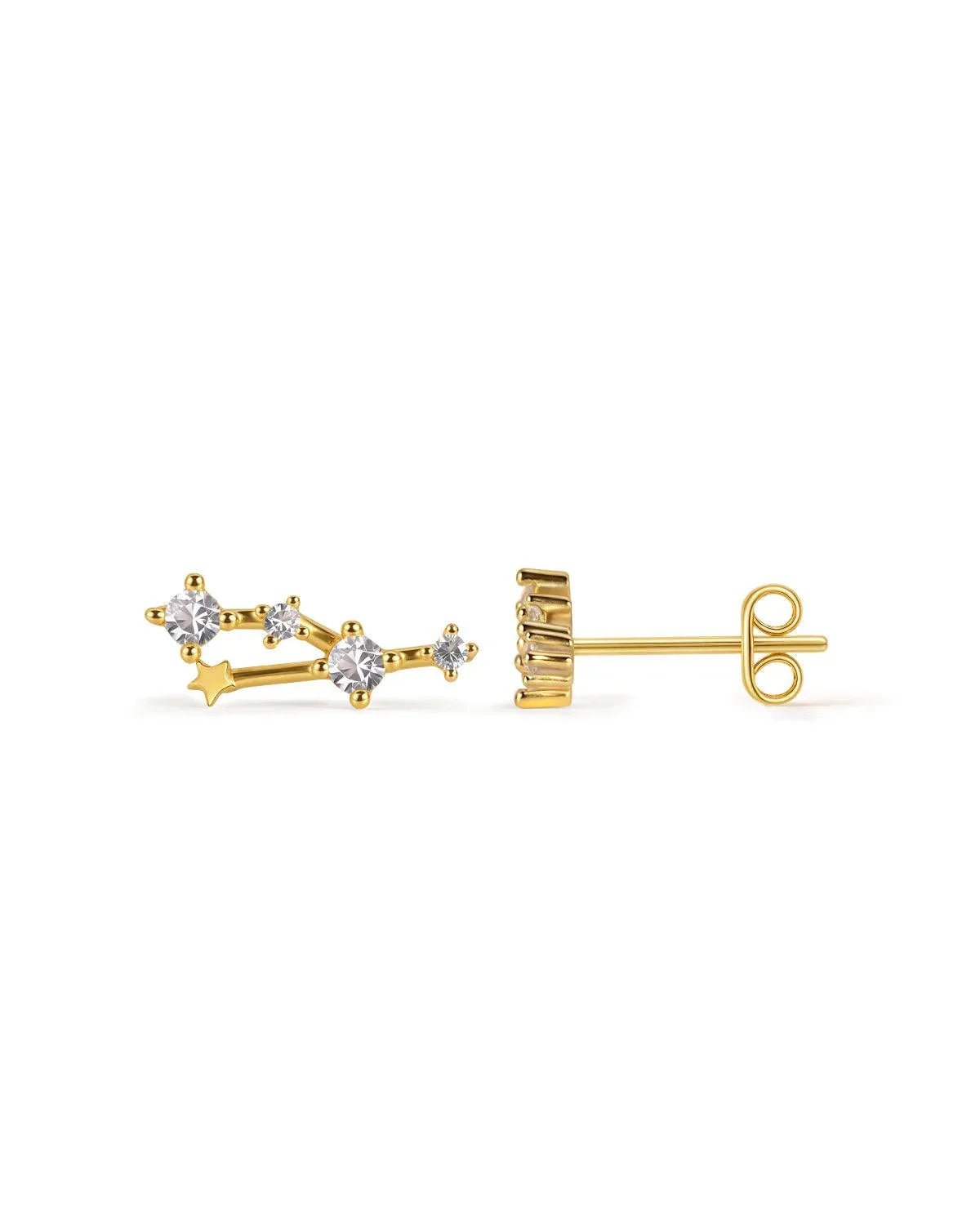 Zodiac Constellation Stud Earrings | 14K Gold Plated