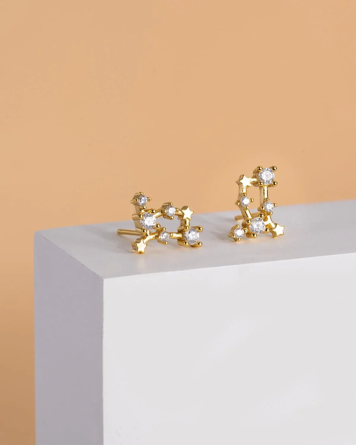 Zodiac Constellation Stud Earrings | 14K Gold Plated